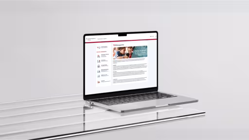 open laptop at table